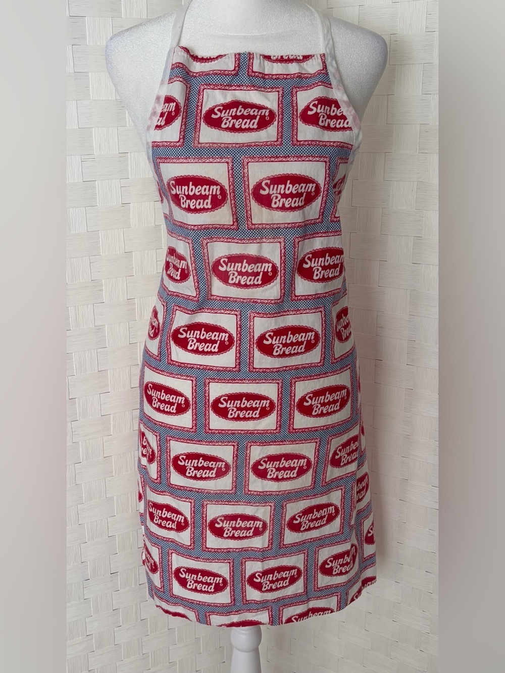 Sunbeam Bread Logo MCM Apron in Red, Blue and White Vintage